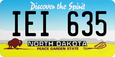 ND license plate IEI635