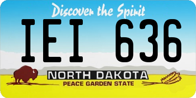 ND license plate IEI636