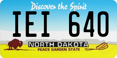 ND license plate IEI640