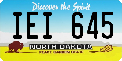 ND license plate IEI645
