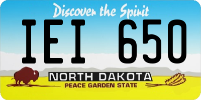 ND license plate IEI650