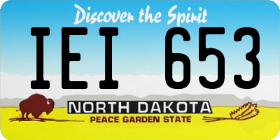 ND license plate IEI653