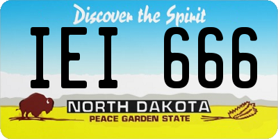 ND license plate IEI666