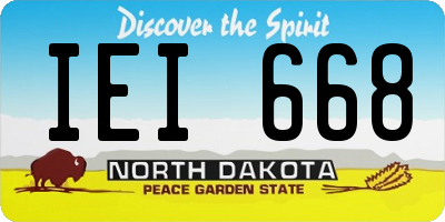 ND license plate IEI668