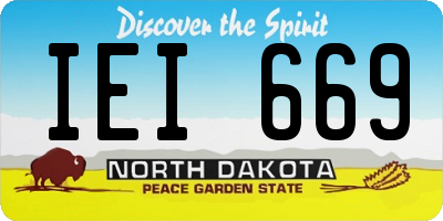 ND license plate IEI669
