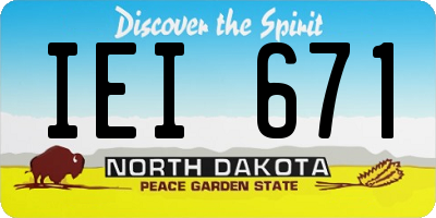 ND license plate IEI671