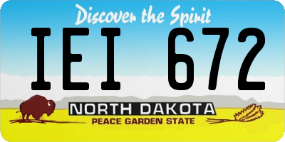 ND license plate IEI672