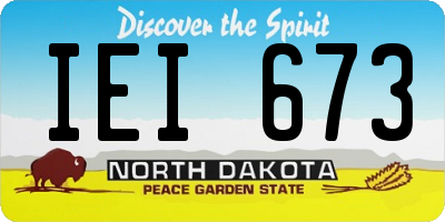 ND license plate IEI673