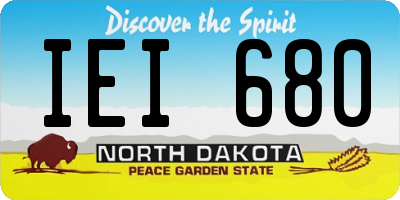 ND license plate IEI680
