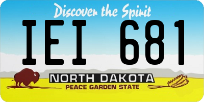 ND license plate IEI681