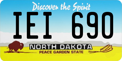 ND license plate IEI690