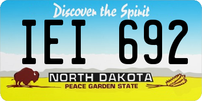 ND license plate IEI692