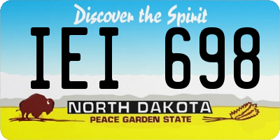 ND license plate IEI698