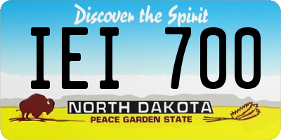 ND license plate IEI700