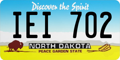 ND license plate IEI702