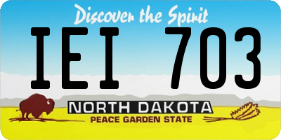 ND license plate IEI703