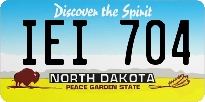 ND license plate IEI704