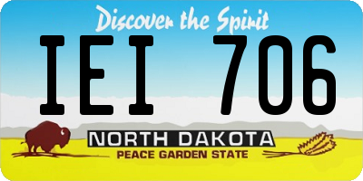 ND license plate IEI706