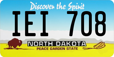 ND license plate IEI708