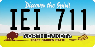ND license plate IEI711