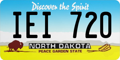 ND license plate IEI720