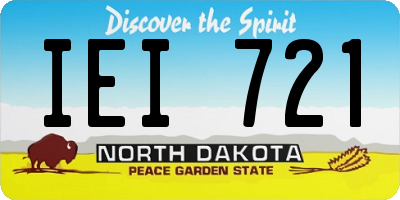 ND license plate IEI721