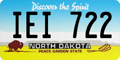 ND license plate IEI722