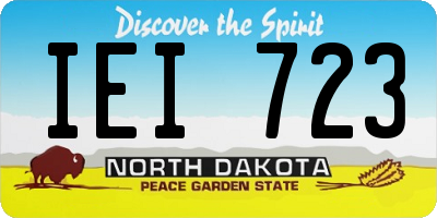 ND license plate IEI723
