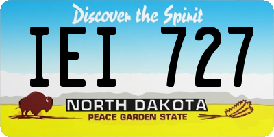 ND license plate IEI727