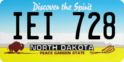 ND license plate IEI728