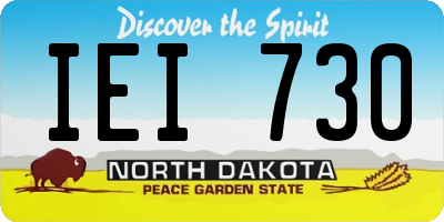 ND license plate IEI730