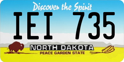 ND license plate IEI735