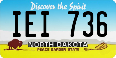 ND license plate IEI736