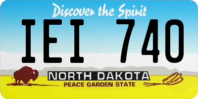 ND license plate IEI740