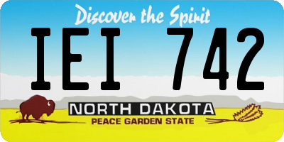 ND license plate IEI742