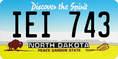 ND license plate IEI743