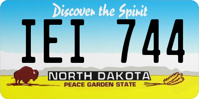 ND license plate IEI744