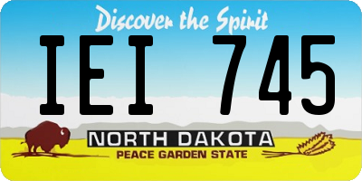 ND license plate IEI745