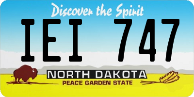 ND license plate IEI747