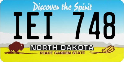 ND license plate IEI748