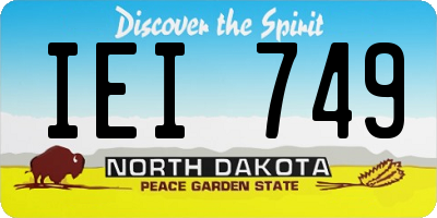 ND license plate IEI749