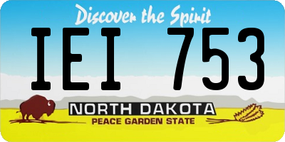 ND license plate IEI753