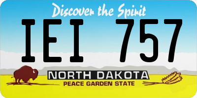 ND license plate IEI757