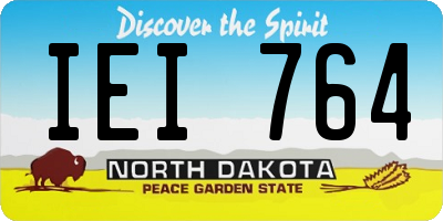 ND license plate IEI764