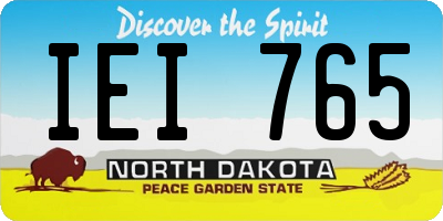 ND license plate IEI765