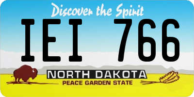 ND license plate IEI766