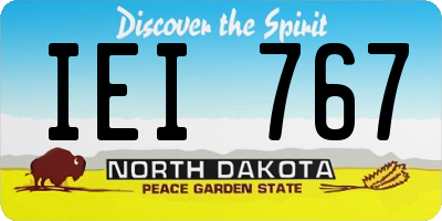 ND license plate IEI767