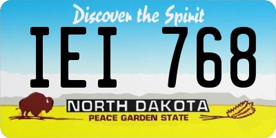 ND license plate IEI768