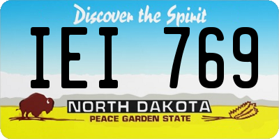 ND license plate IEI769