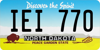 ND license plate IEI770
